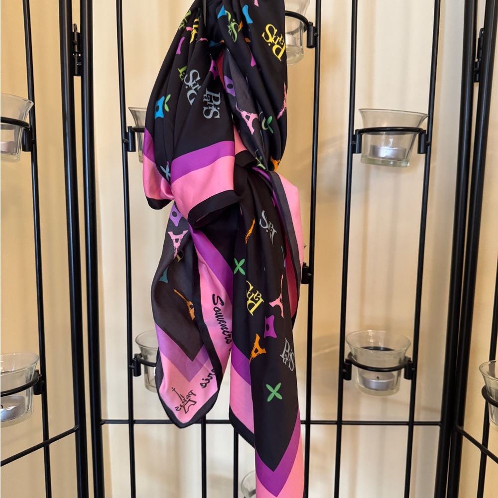 Colorful Logo Print Scarf
